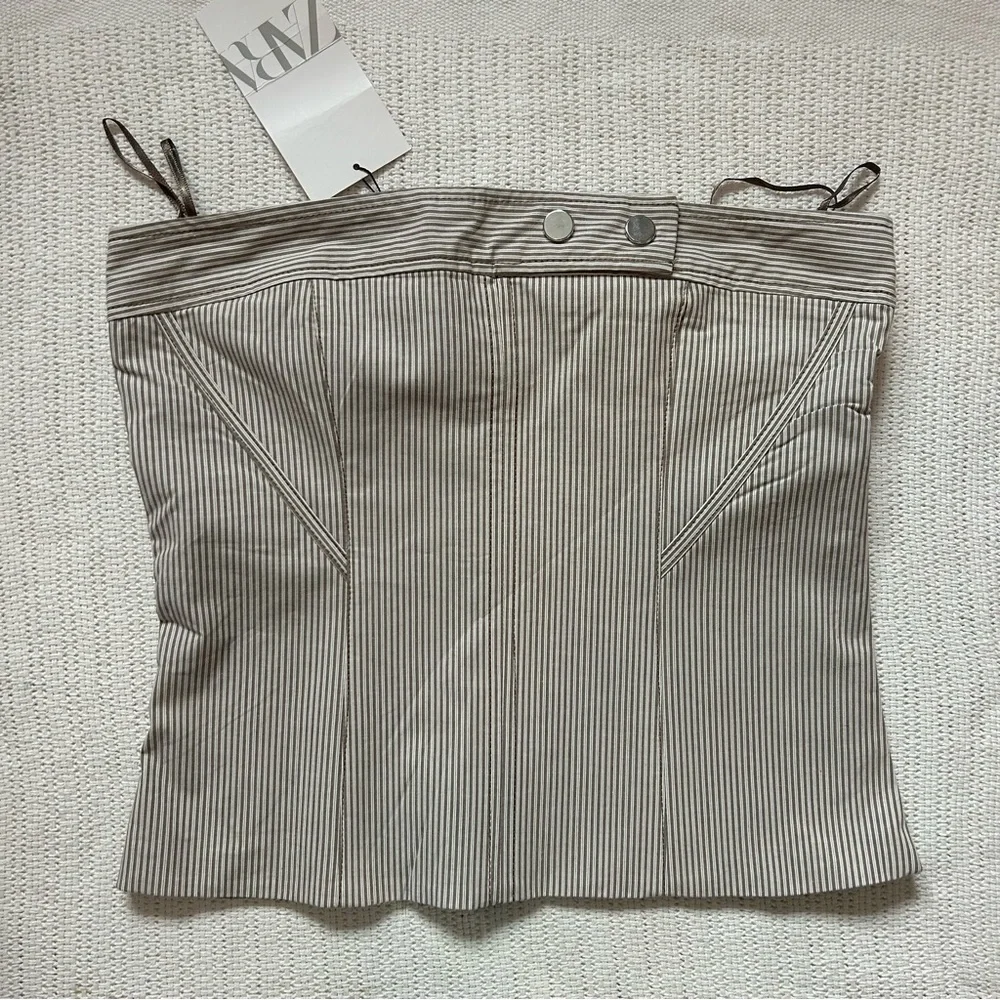 Zara Gray Pinstripe Bustier - Picture 5 of 9